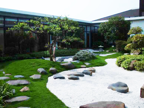 上海松江玫瑰園日式庭院綠化工程施工